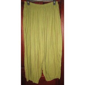 Bryn Walker Plus 2X 100% Linen Oliver Lantern Balloon Pants Harem Green Pull On